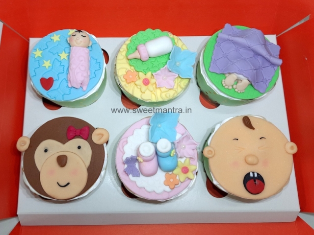 Customised cupcakes for Mom to be