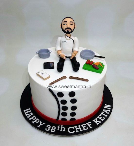 Customised cake for chef's birthday
