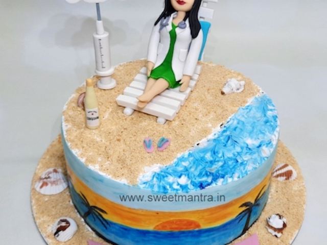 Beach cake for anesthetist birthday