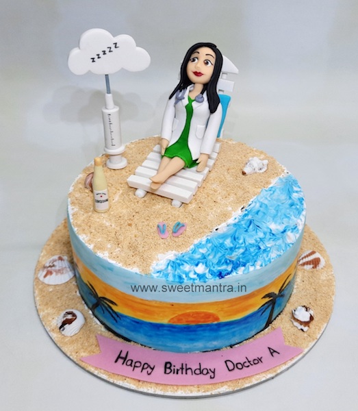 Beach cake for anesthetist birthday