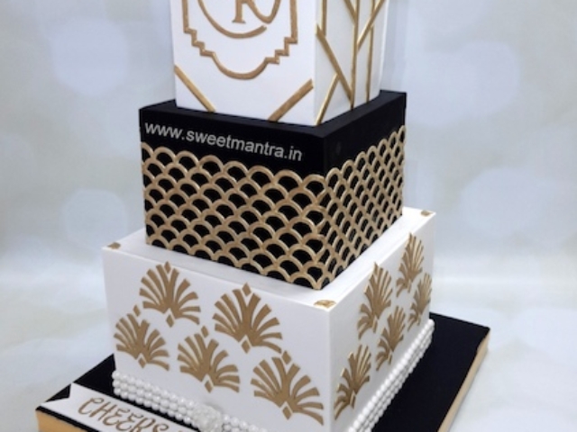 Great Gatsby theme luxury designer cake for 50th birthday