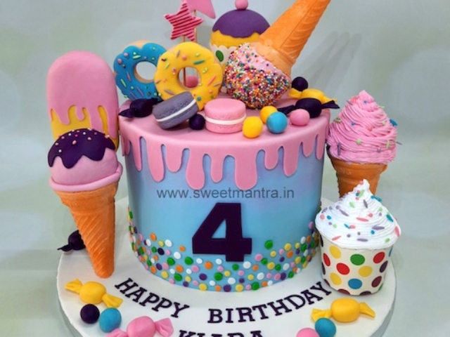 Candy and Icecream theme cake