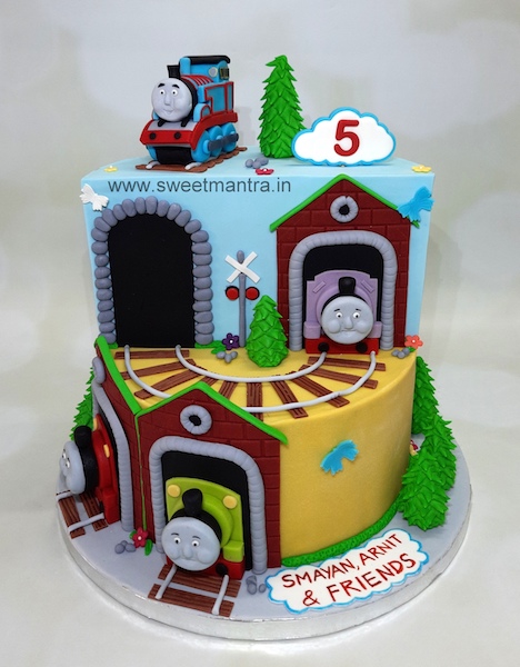 Thomas train theme cake