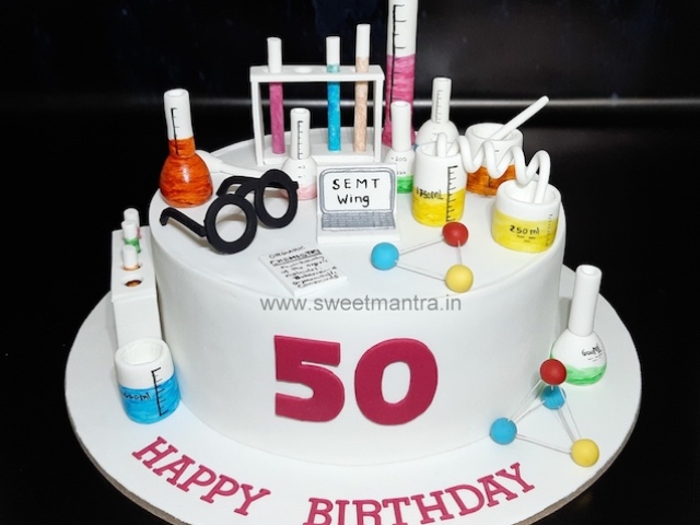 Chemistry research cake for mom's 50th birthday