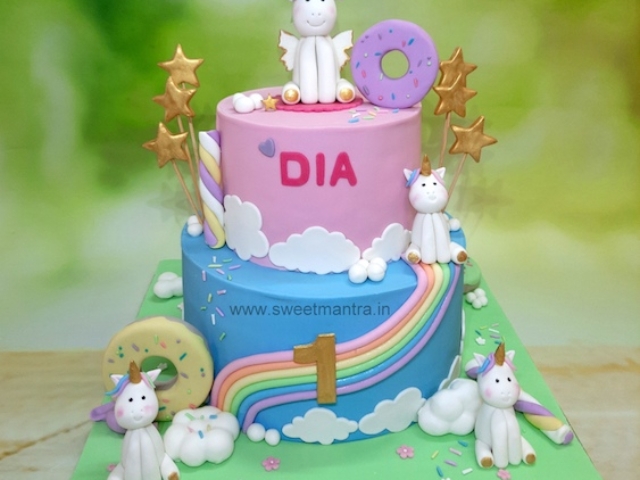 Unicorn cake for 1st birthday