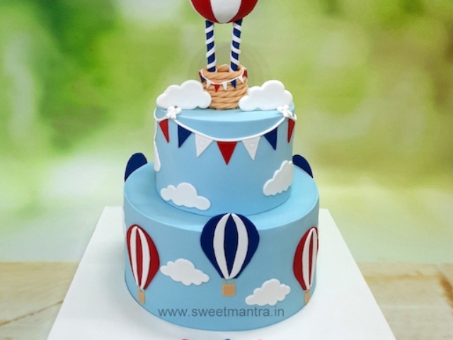 1st birthday 2 tier cake