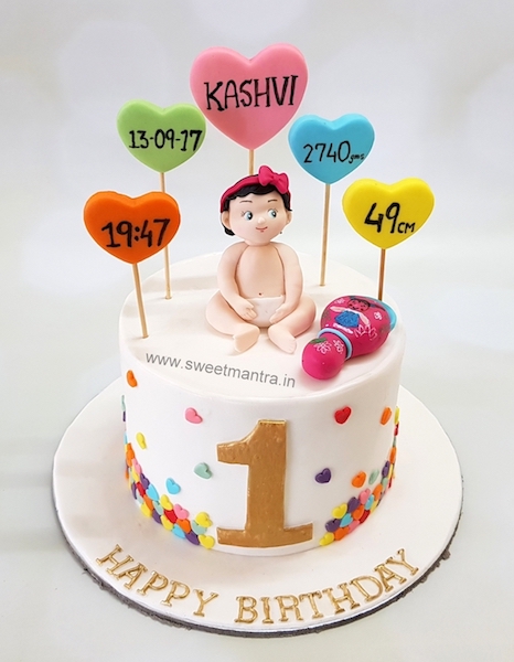 Birth details cake