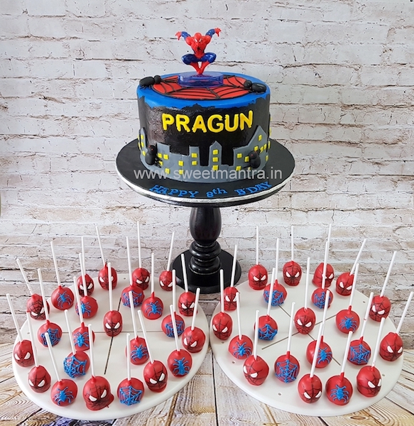 Spiderman theme dessert table