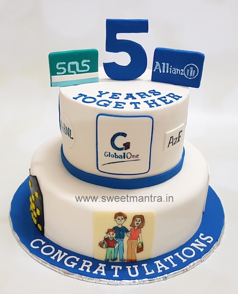 Corporate Anniversary cake in 2 tier