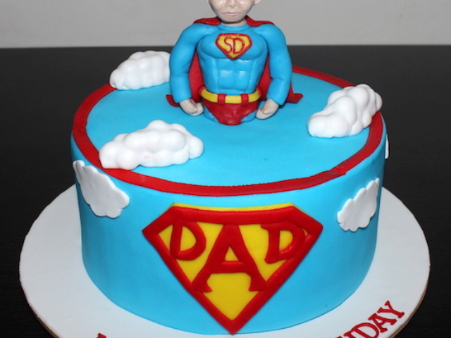 Superman dad cake