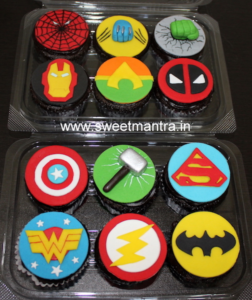 Superhero theme cupcakes