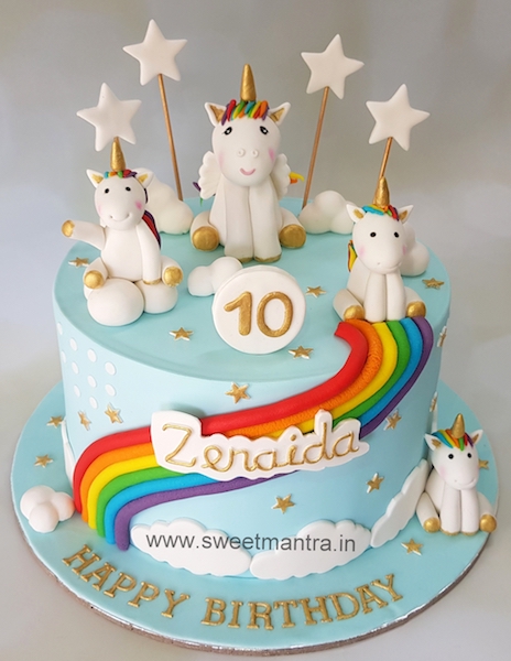 Unicorn fondant design cake