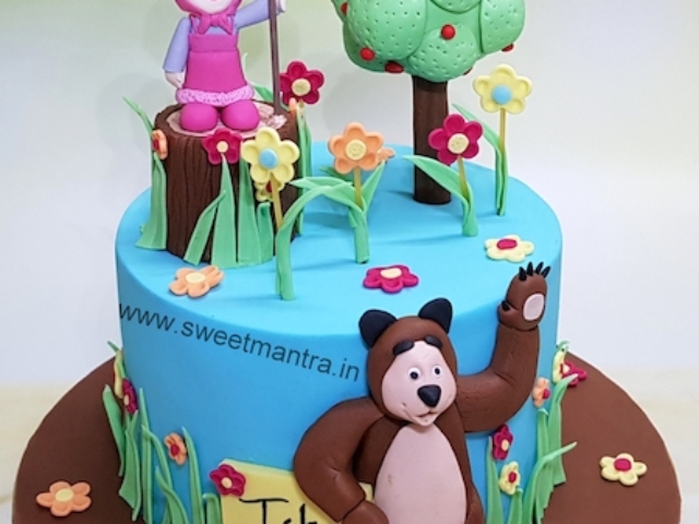 Masha and Bear Fondant cake