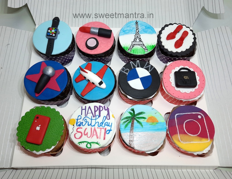Travel theme cupcakes