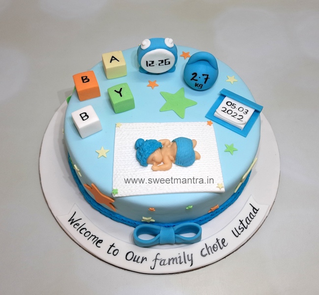 Welcome Baby theme cake