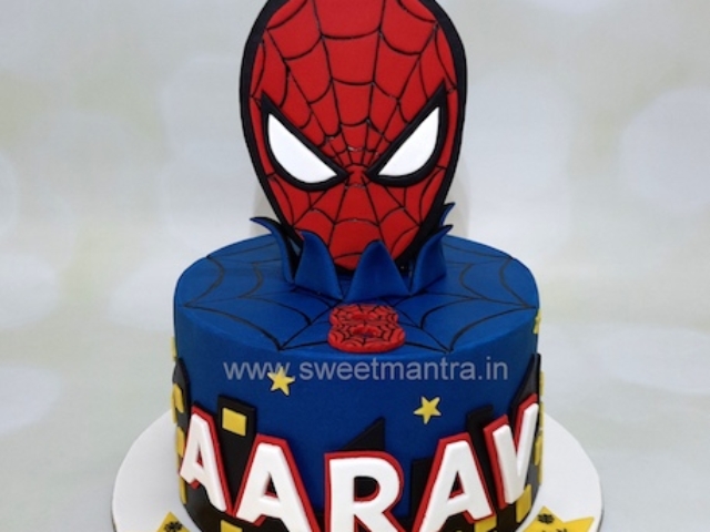 Spiderman mask cake