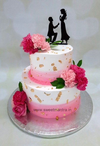 Floral proposal cake