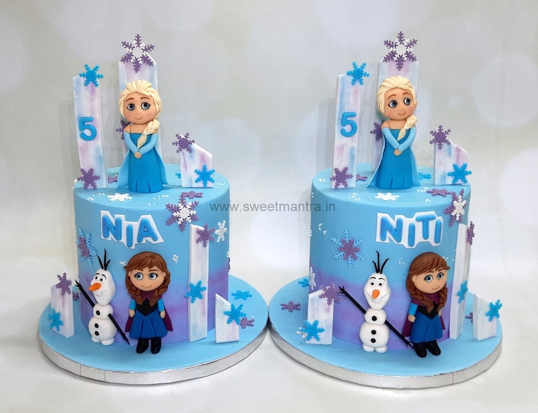 Frozen cake for twin girls