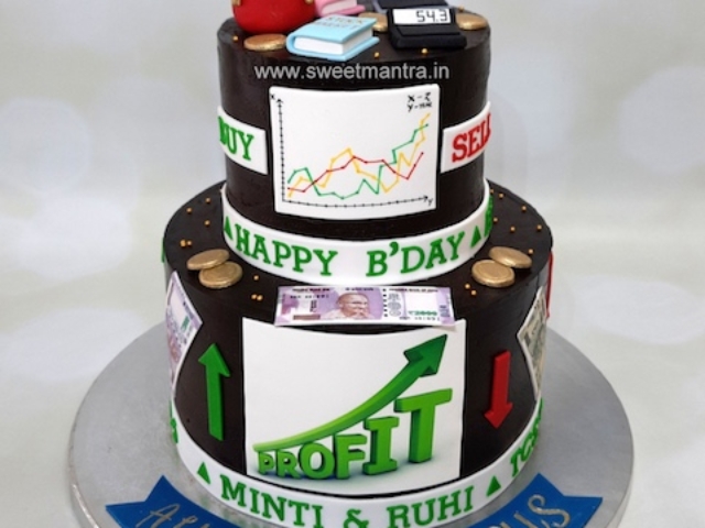 Stock Market theme cake