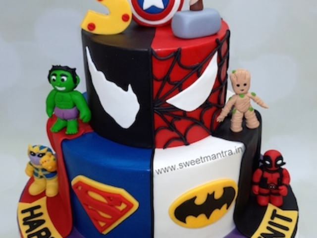 Avengers cake in 2 tier