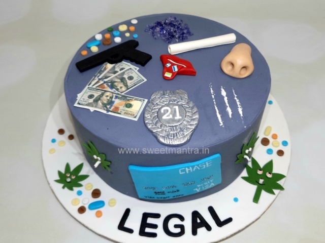 Marijuana theme cake