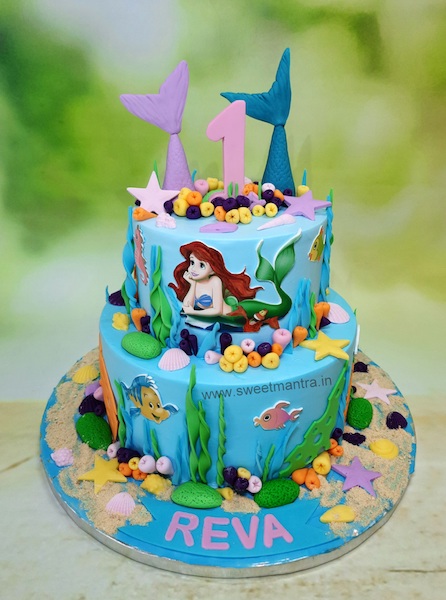 Mermaid theme cake with Ariel