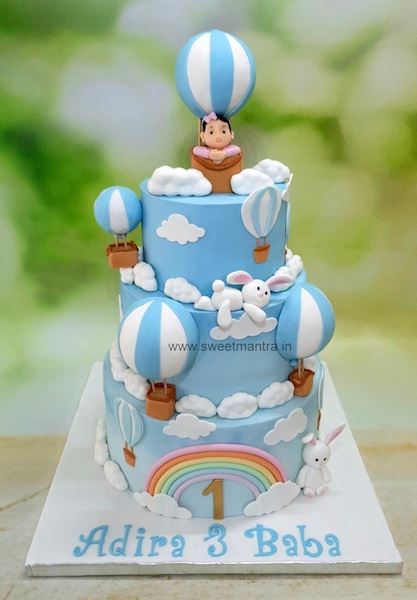 Hot air balloon 3 tier cake