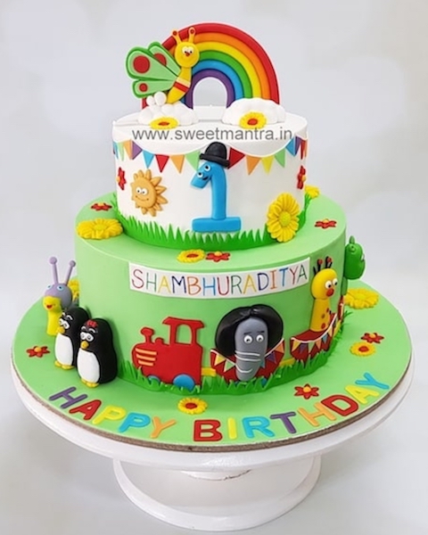 1st birthday 2 tier cake for boy