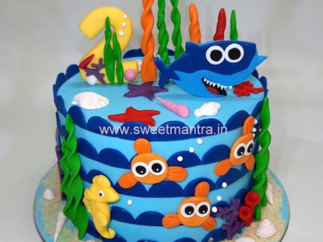 Baby Shark theme cake