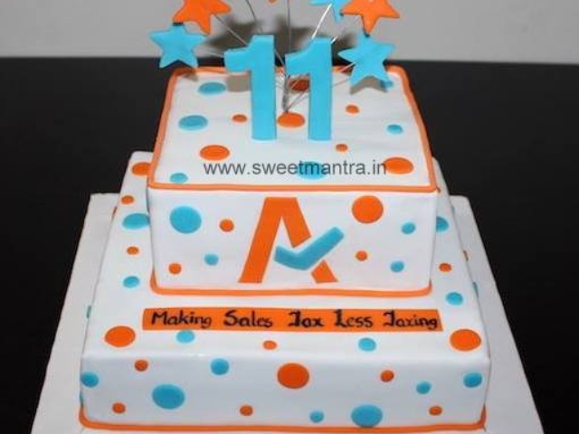 Company anniversary 2 tier cake