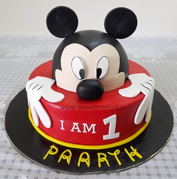Mickey theme red cake