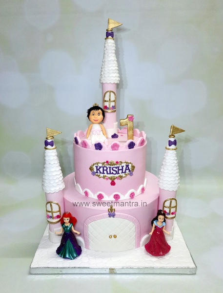 Princess theme fondant cake