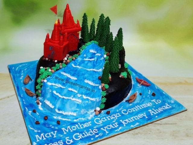 River Ganga theme cake