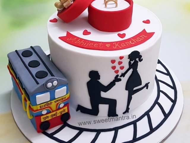 Customised cake for Ring Ceremony