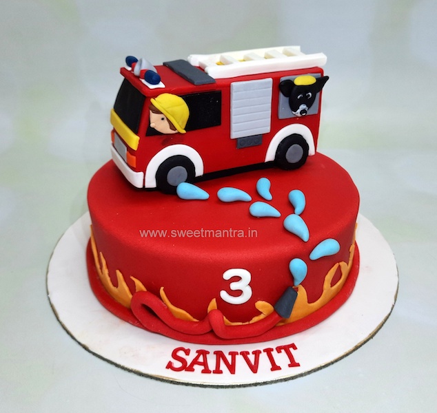 Fire truck cake