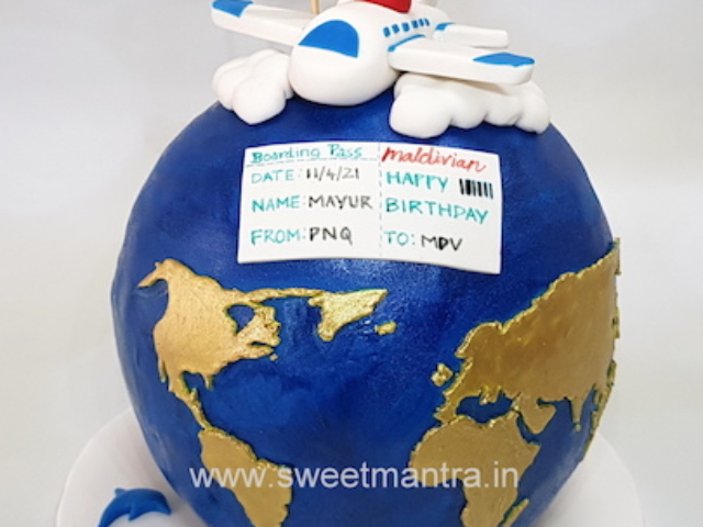 Globe shape travel cake