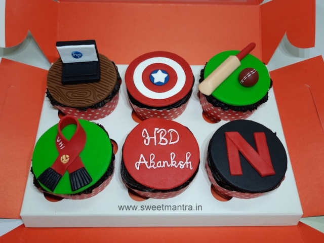 Sports gadgets cupcakes