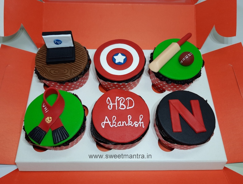 Sports gadgets cupcakes