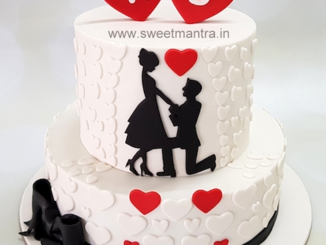 2 tier Proposal cake