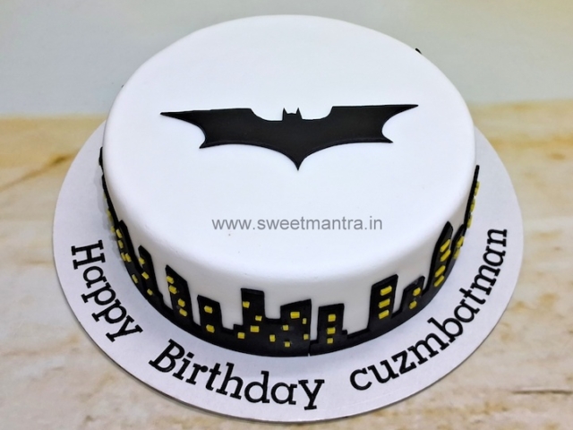 Batman logo cake