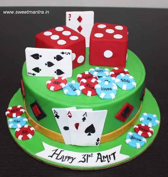 Poker and Cards theme cake