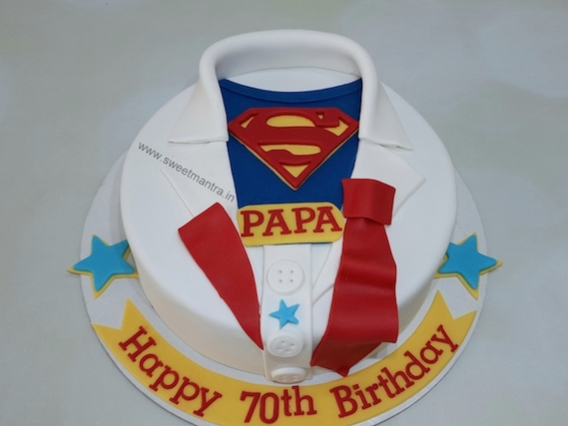 Superman daddy design cake