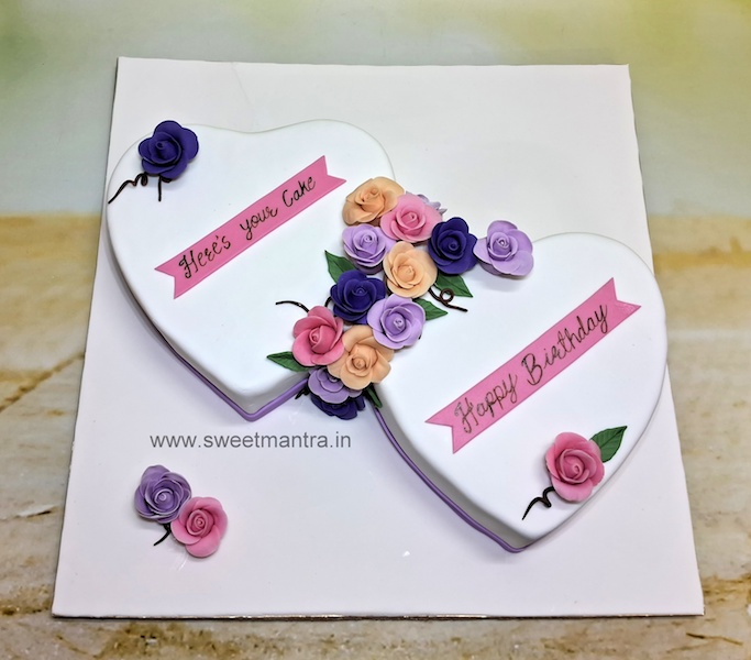 Two hearts cake