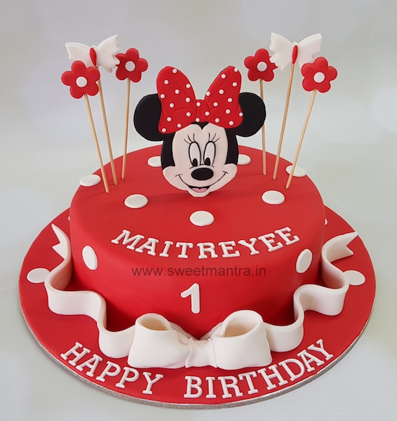1st birthday Minnie cake