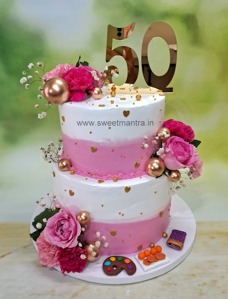 2 Tier 50th Anniversary cake