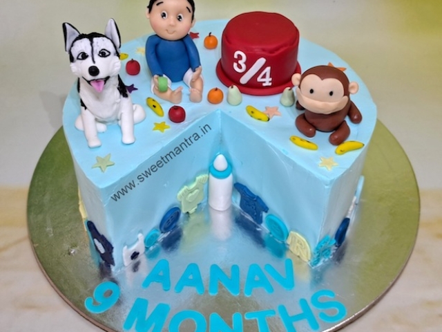 9 months birthday cake