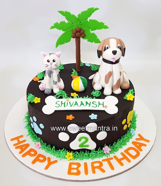 Dog and Cat cake for kid