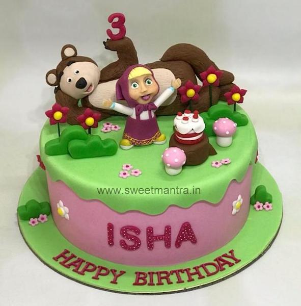 Masha Bear theme cake