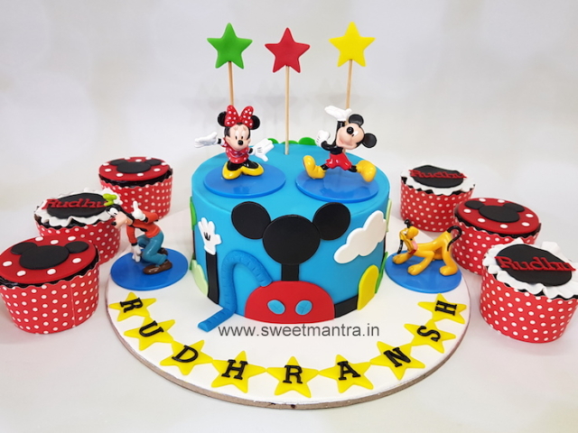 Mickey cake and cupcakes