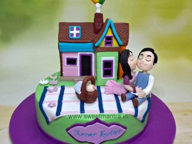 New house and anniversary cake